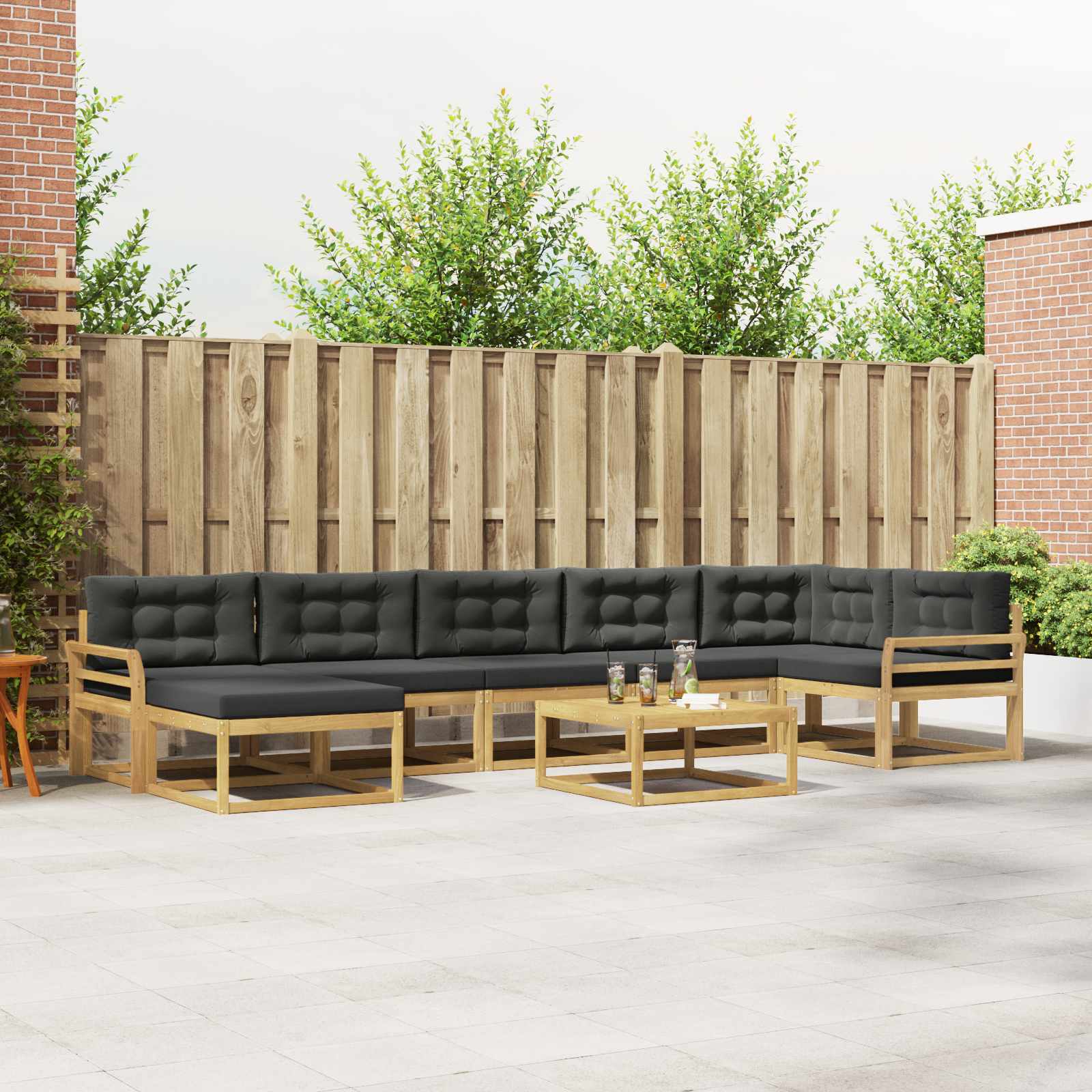 Buiten bankenset 8 pcs Wit en antracietkleurig – afbeelding 1