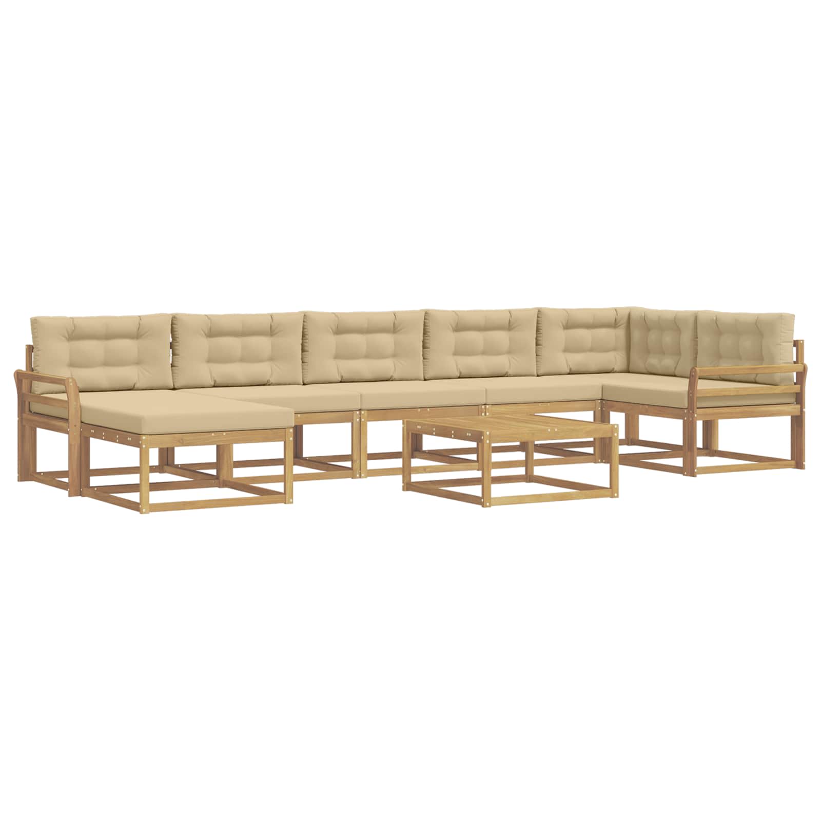 Buiten bankenset 8 pcs Wit en Beige – afbeelding 2