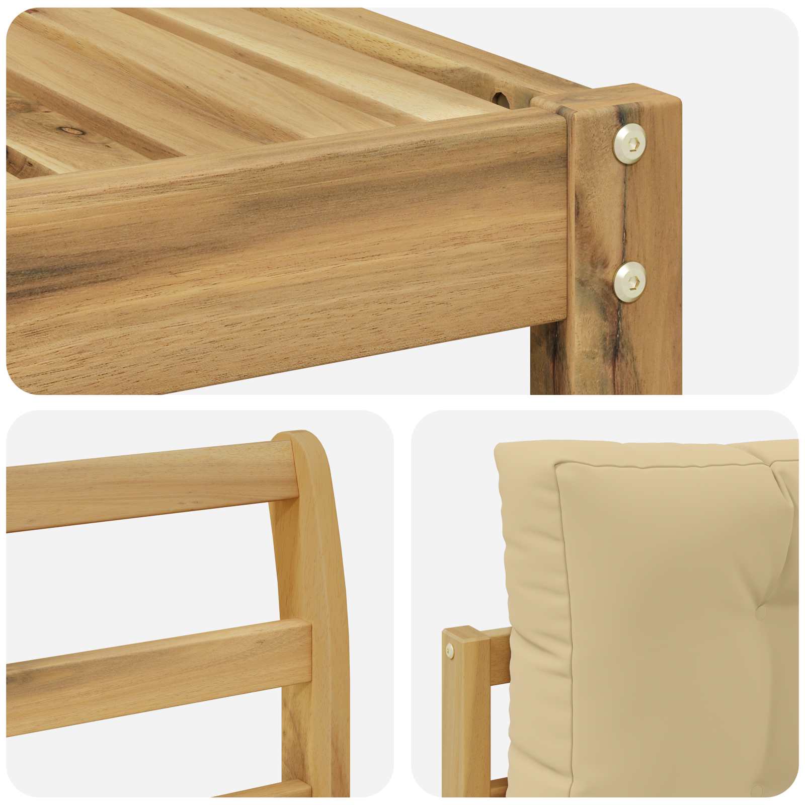Buiten bankenset 8 pcs Wit en Beige – afbeelding 7