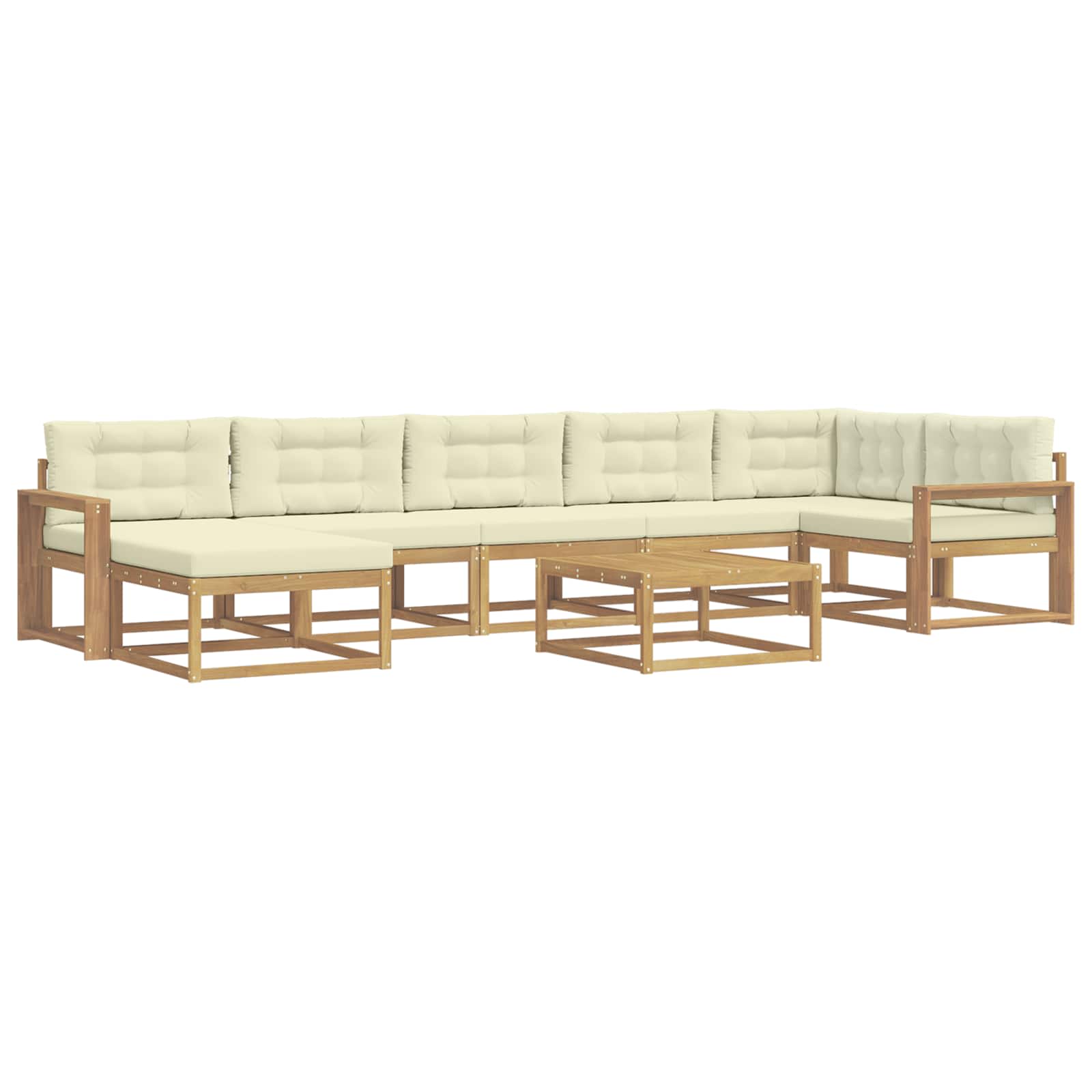 Buiten bankenset 8 pcs Wit en crèmekleurig – afbeelding 2