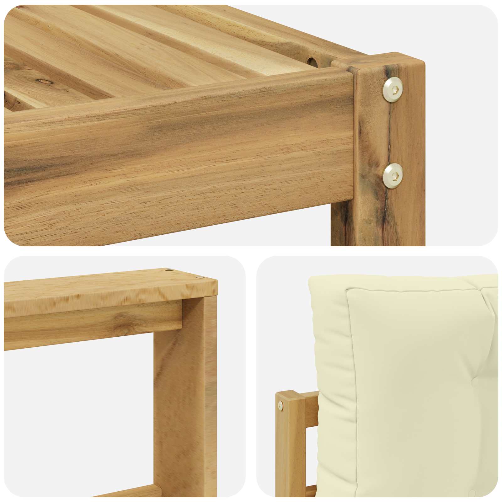 Buiten bankenset 8 pcs Wit en crèmekleurig – afbeelding 7