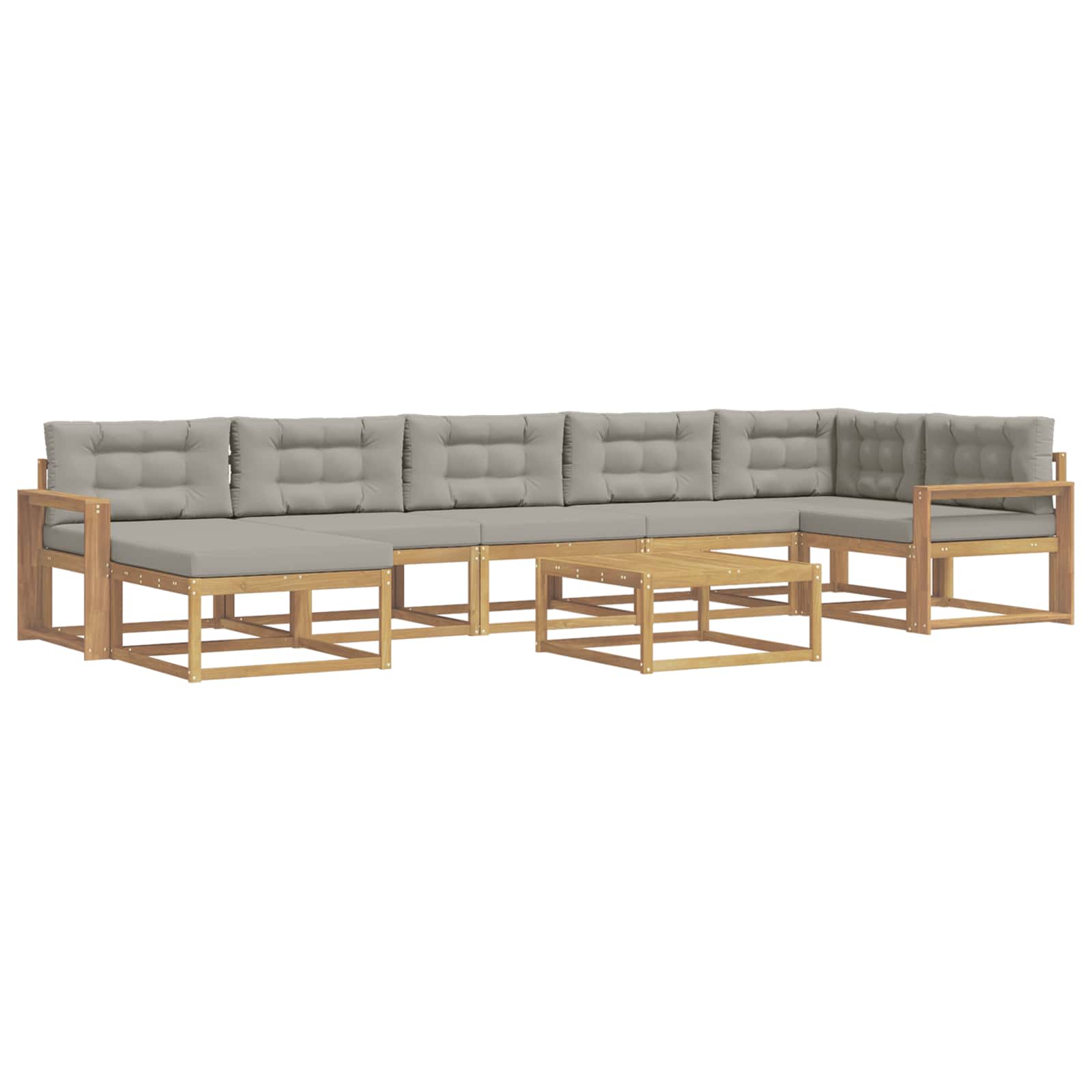 Buiten bankenset 8 pcs Wit en Lichtgrijs – afbeelding 2