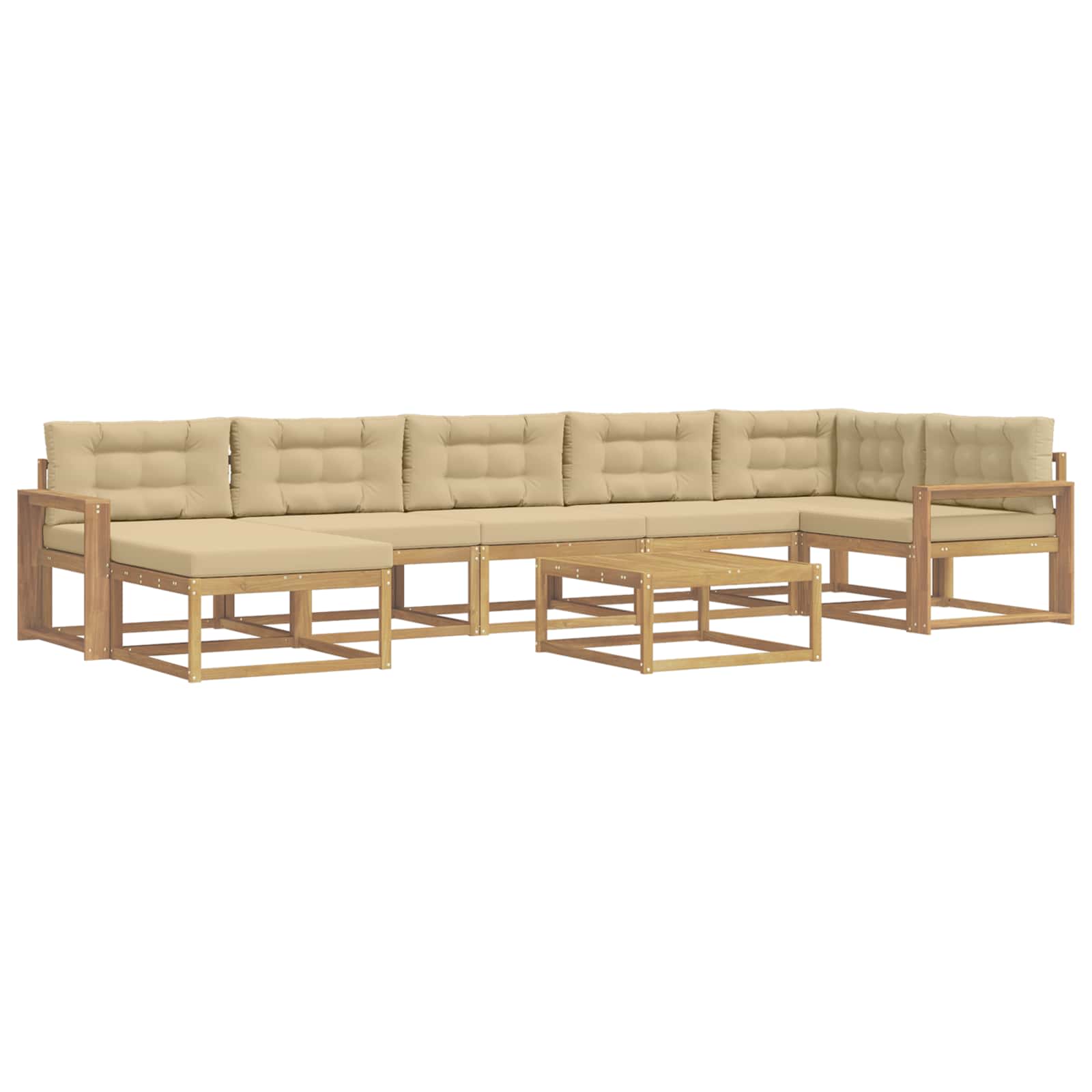 Buiten bankenset 8 pcs Wit en Beige – afbeelding 2