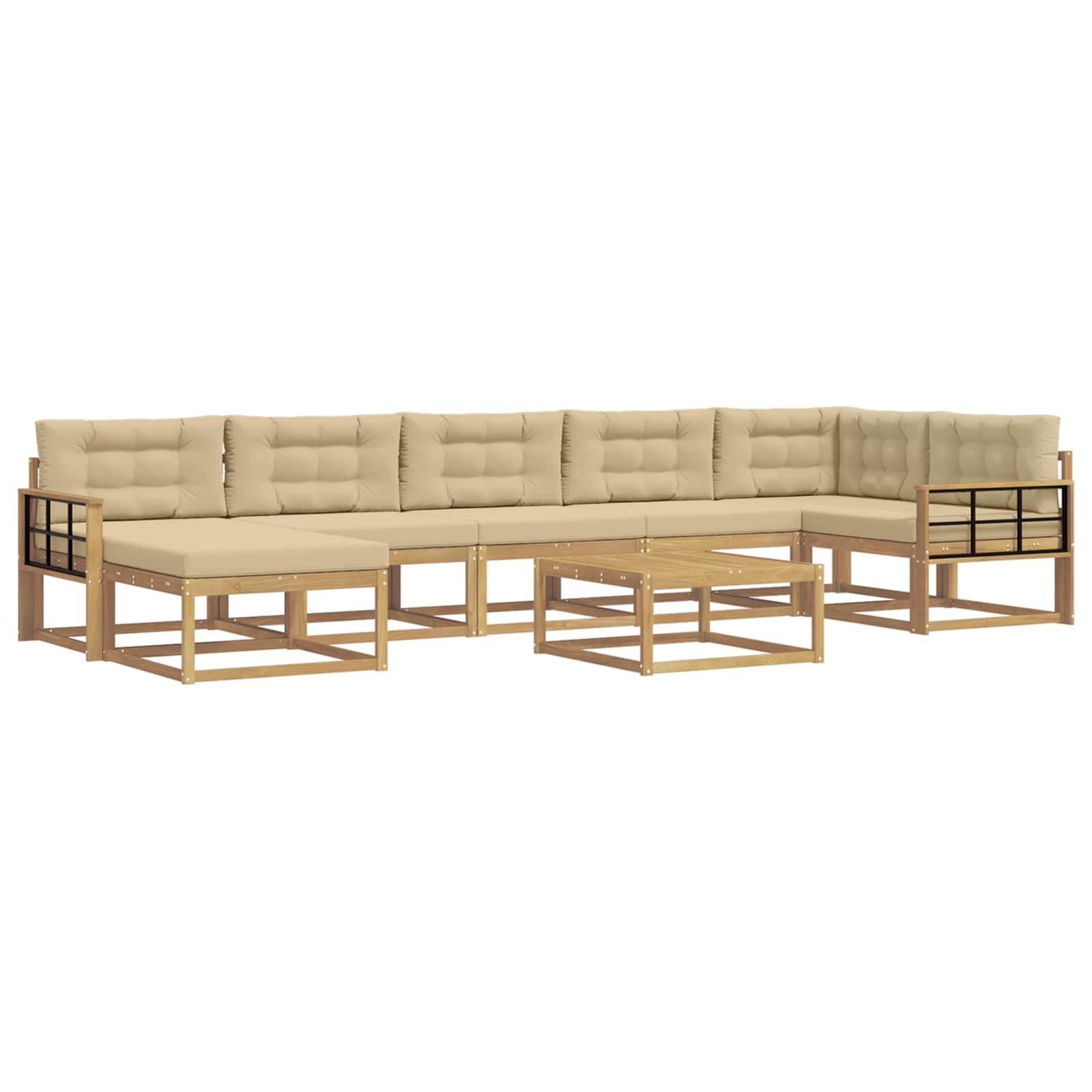 Buiten bankenset 8 pcs Wit en Beige – afbeelding 2