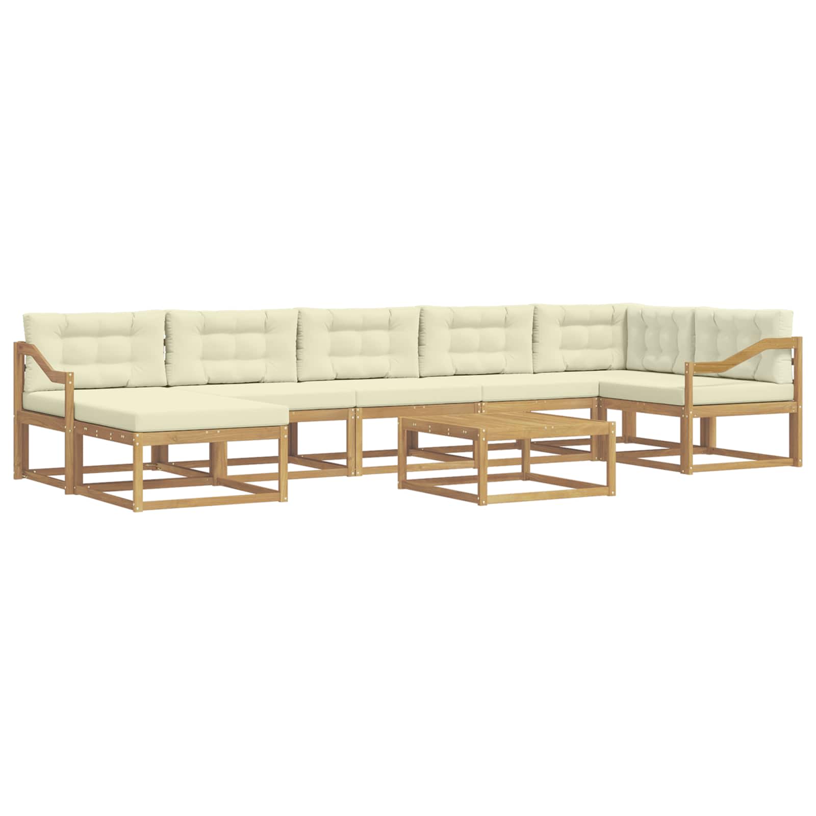Buiten bankenset 8 pcs Wit en crèmekleurig – afbeelding 2