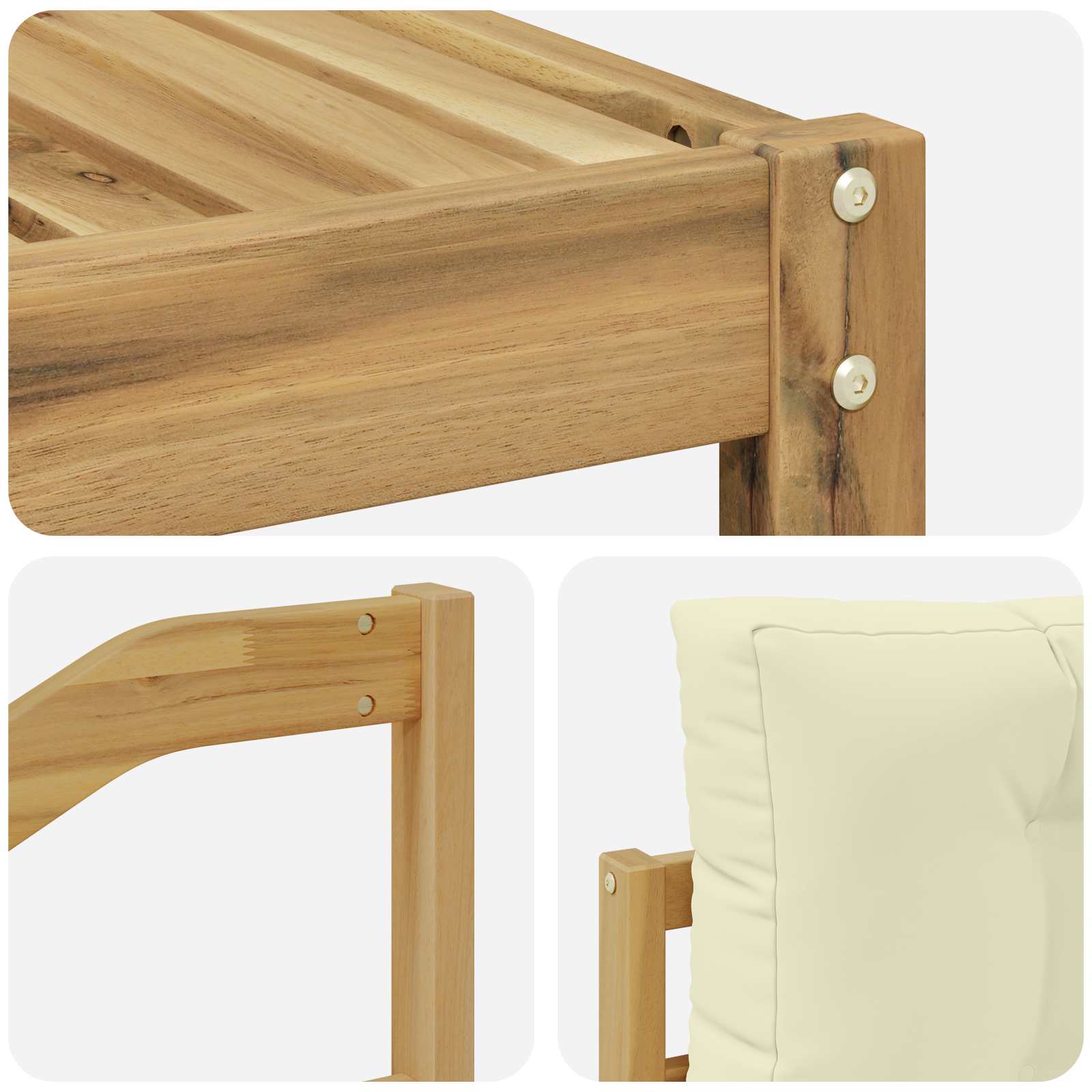 Buiten bankenset 8 pcs Wit en crèmekleurig – afbeelding 7