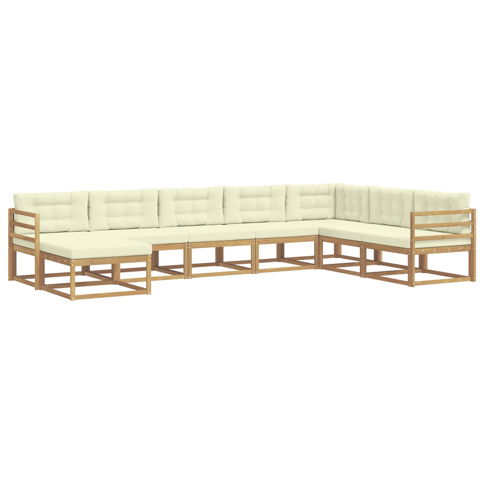 Buiten bankenset 8 pcs Wit en crèmekleurig – afbeelding 2