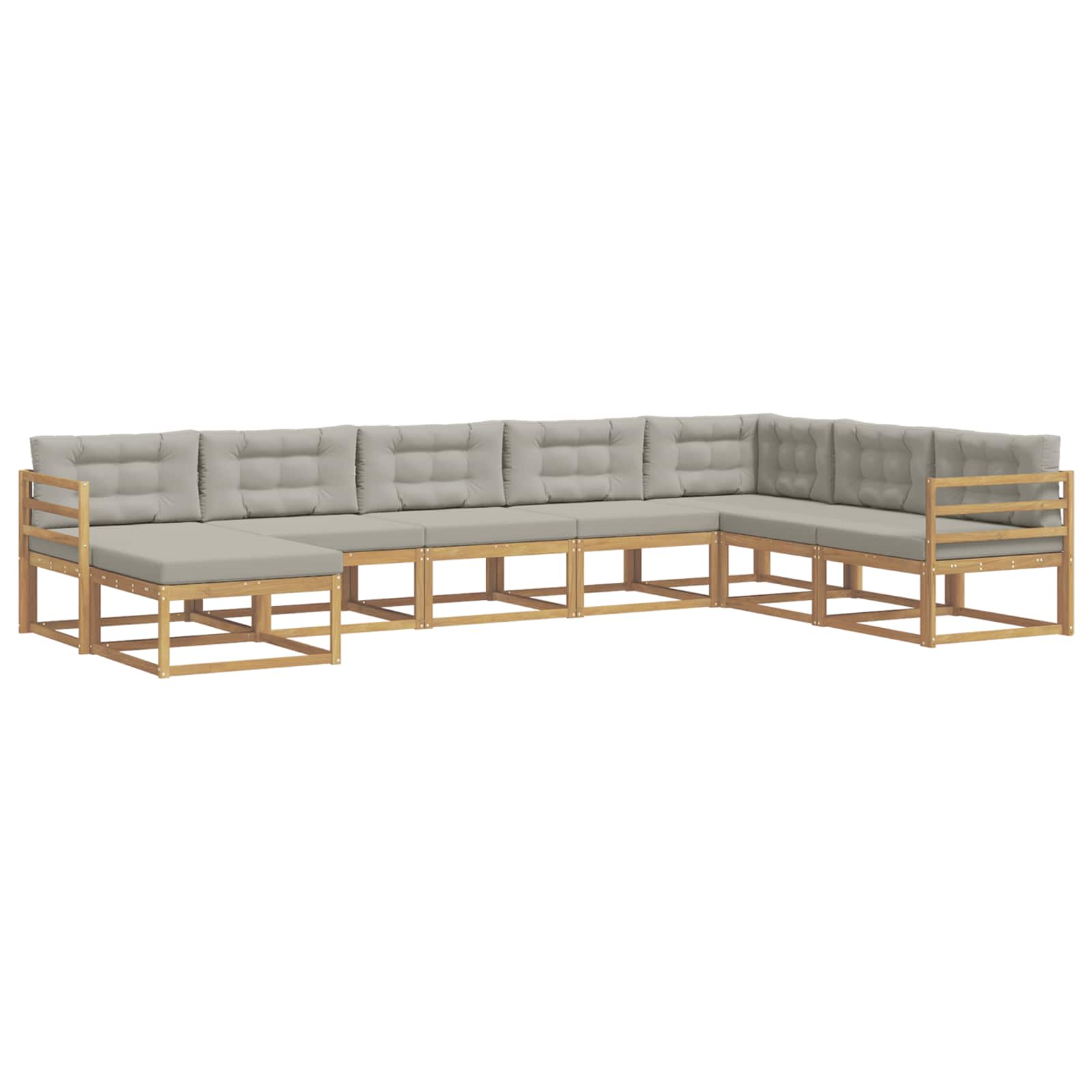 Buiten bankenset 8 pcs Wit en Lichtgrijs – afbeelding 2