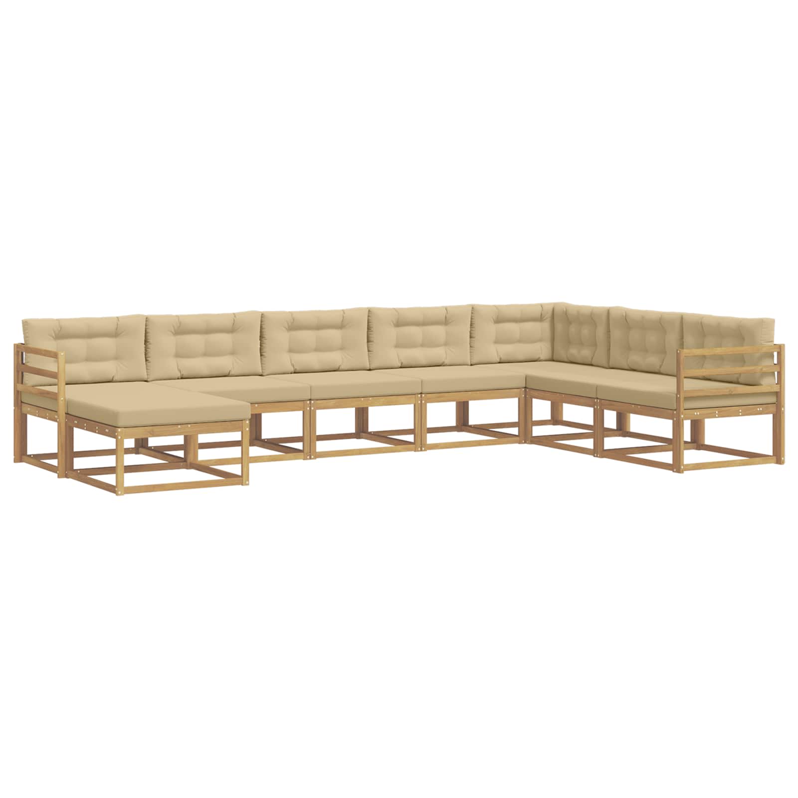Buiten bankenset 8 pcs Wit en Beige – afbeelding 2