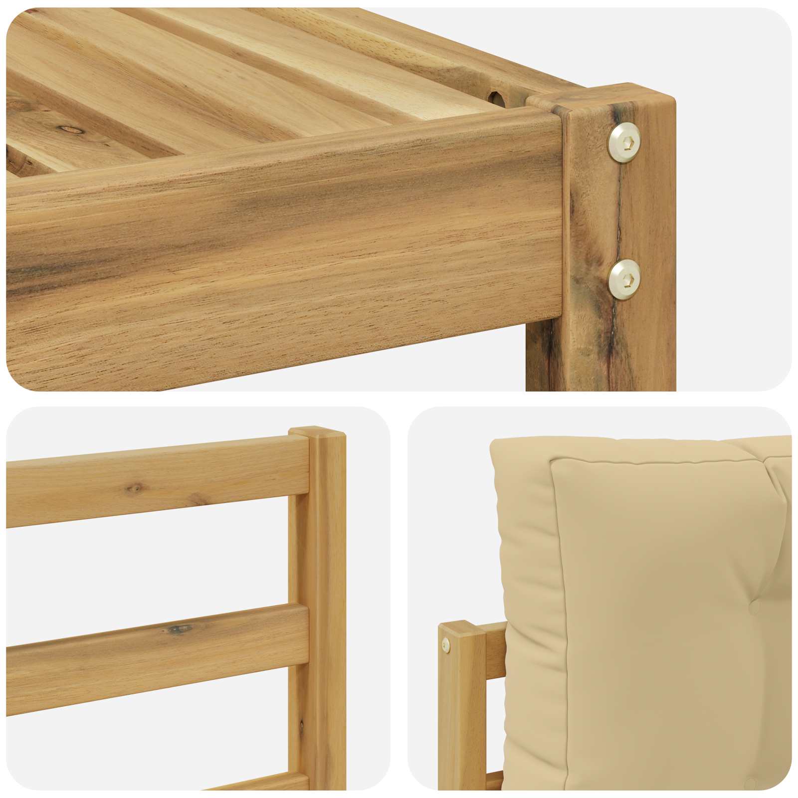 Buiten bankenset 8 pcs Wit en Beige – afbeelding 6