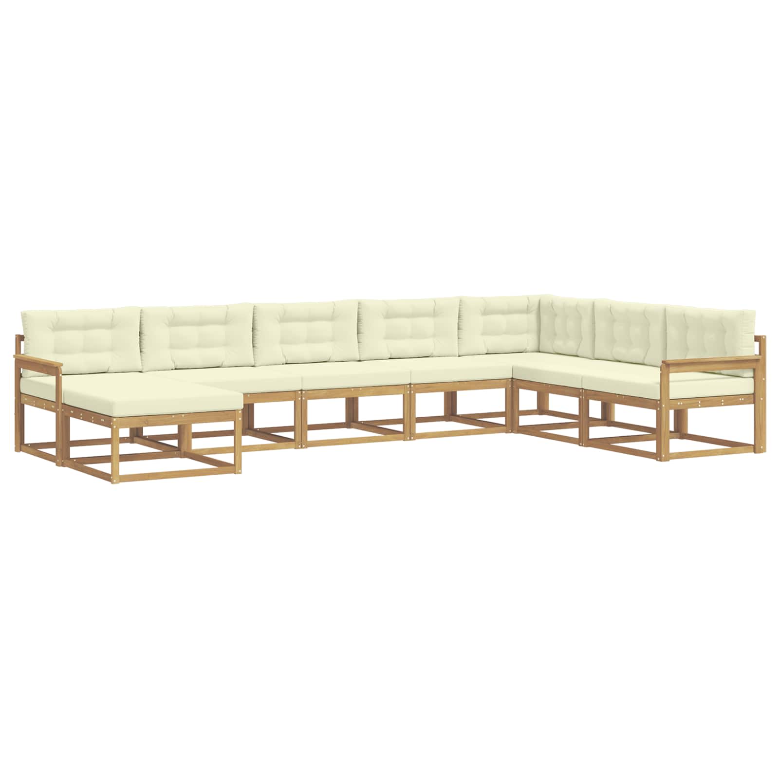 Buiten bankenset 8 pcs Wit en crèmekleurig – afbeelding 2