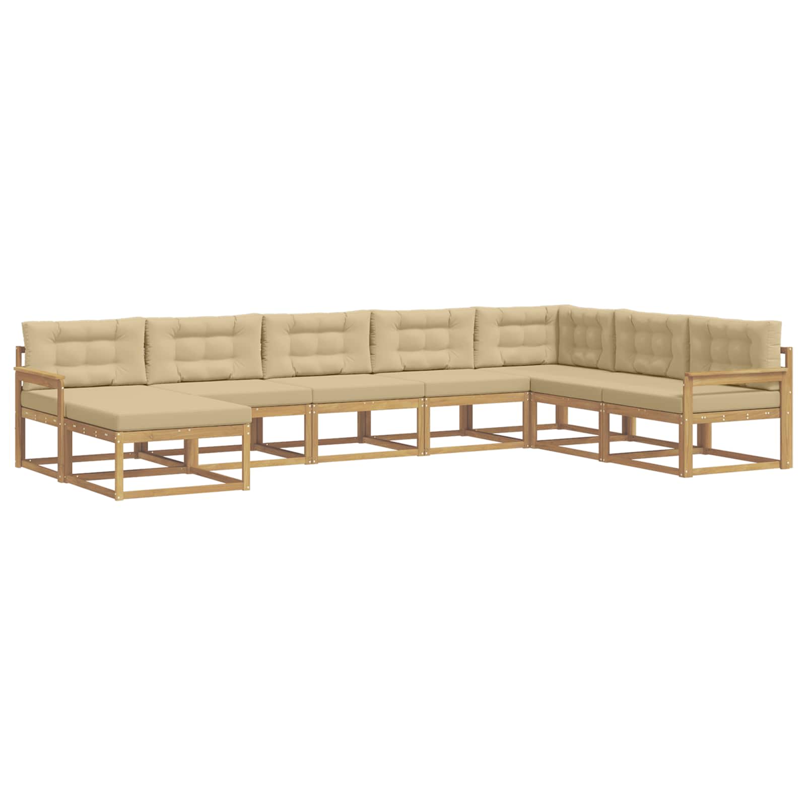 Buiten bankenset 8 pcs Wit en Beige – afbeelding 2