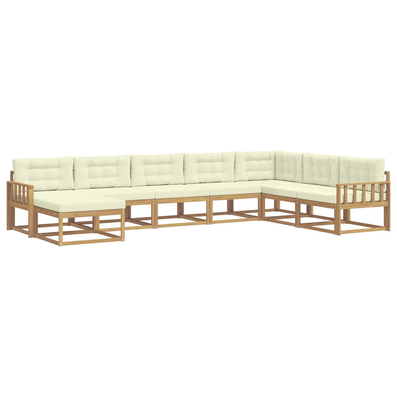 Buiten bankenset 8 pcs Wit en crèmekleurig – afbeelding 2