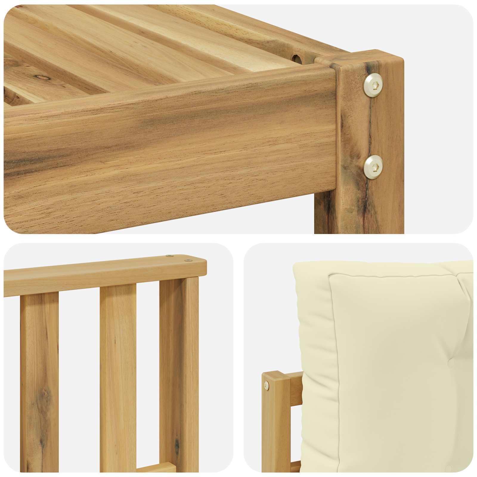 Buiten bankenset 8 pcs Wit en crèmekleurig – afbeelding 6