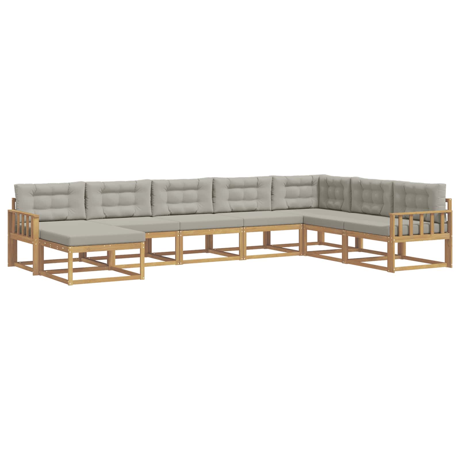 Buiten bankenset 8 pcs Wit en Lichtgrijs – afbeelding 2