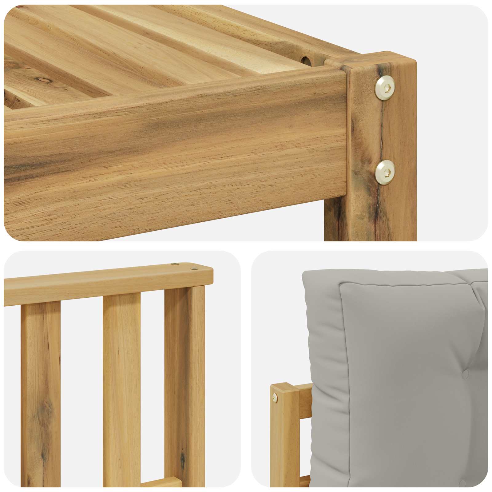 Buiten bankenset 8 pcs Wit en Lichtgrijs – afbeelding 6
