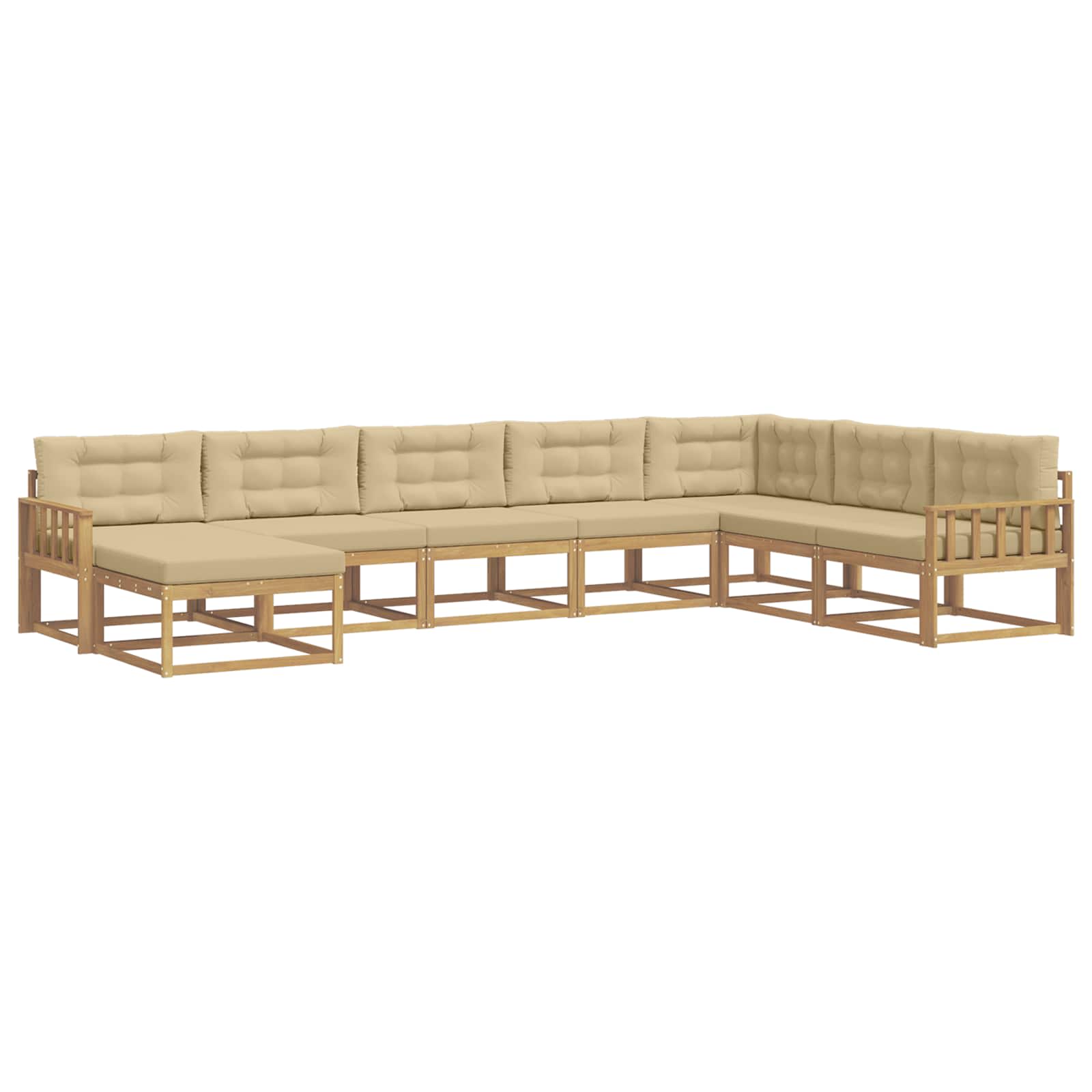 Buiten bankenset 8 pcs Wit en Beige – afbeelding 2