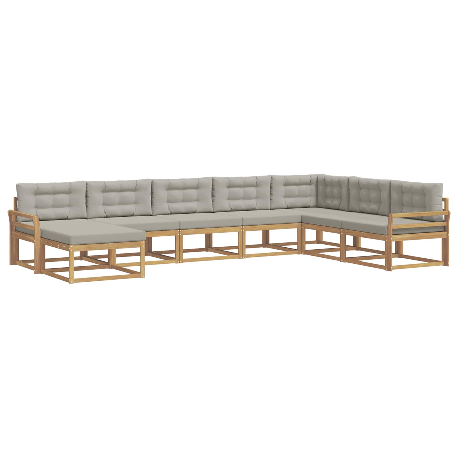 Buiten bankenset 8 pcs Wit en Lichtgrijs – afbeelding 2