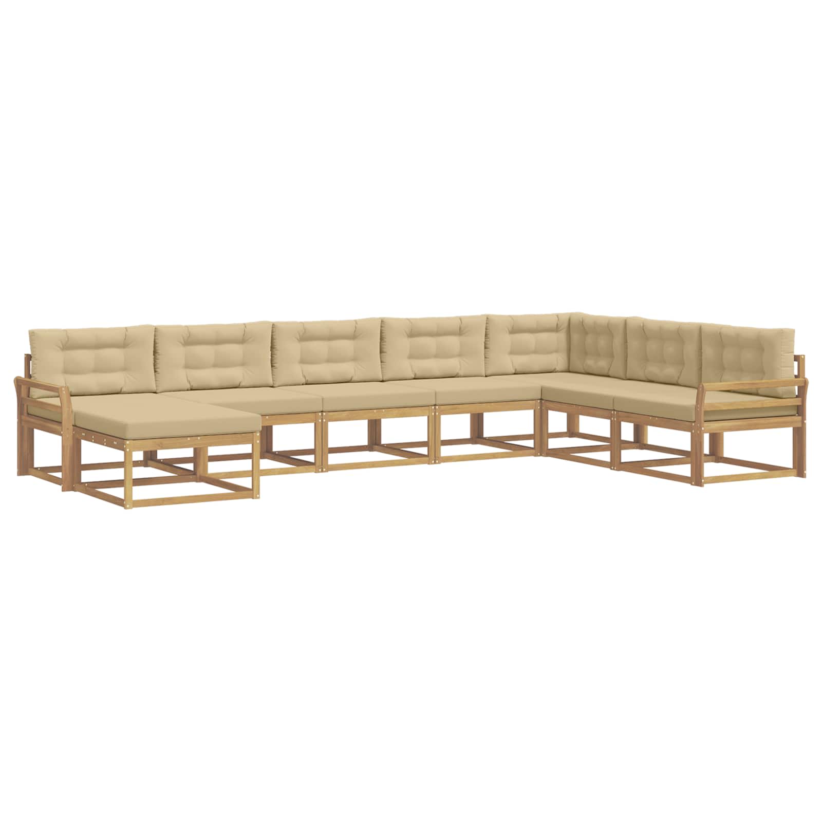 Buiten bankenset 8 pcs Wit en Beige – afbeelding 2