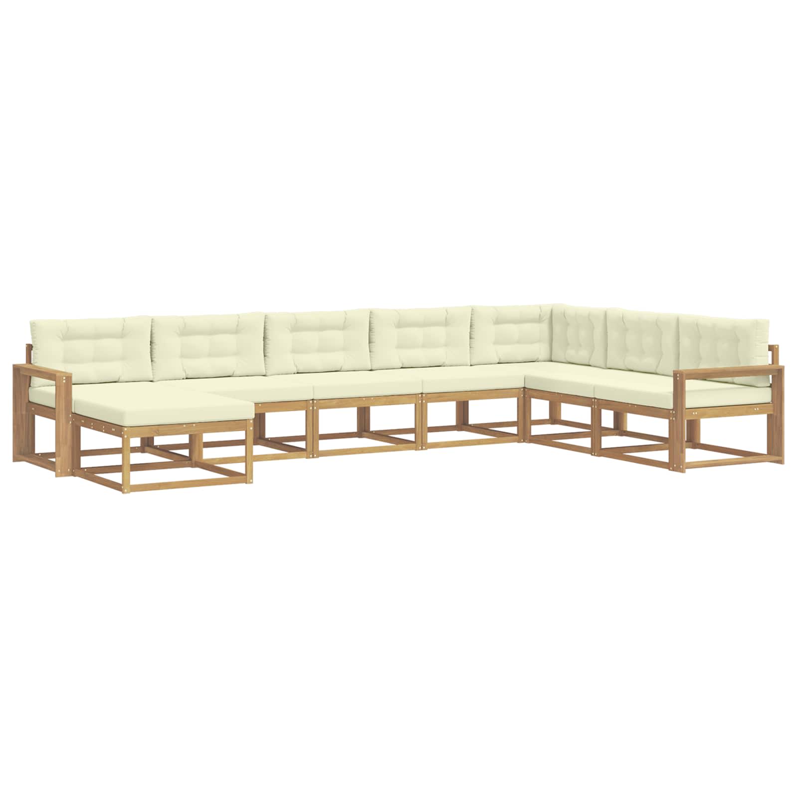Buiten bankenset 8 pcs Wit en crèmekleurig – afbeelding 2