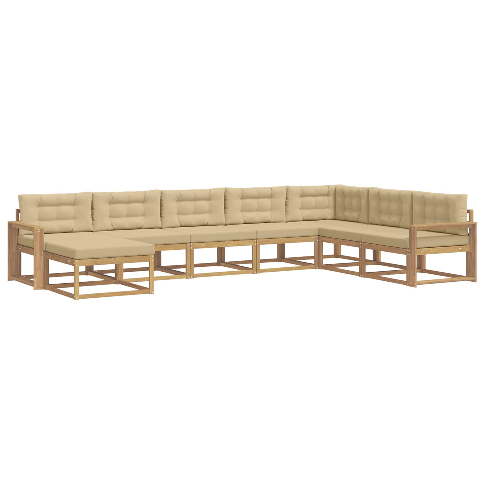 Buiten bankenset 8 pcs Wit en Beige – afbeelding 2
