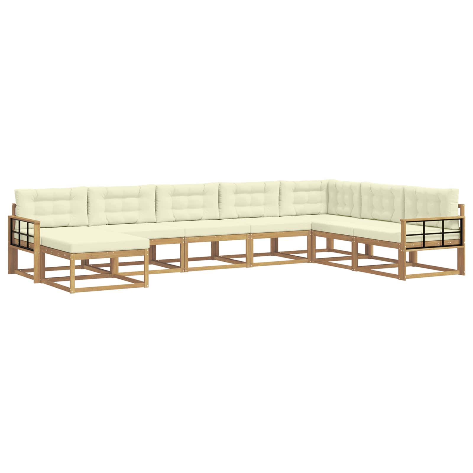 Buiten bankenset 8 pcs Wit en crèmekleurig – afbeelding 2