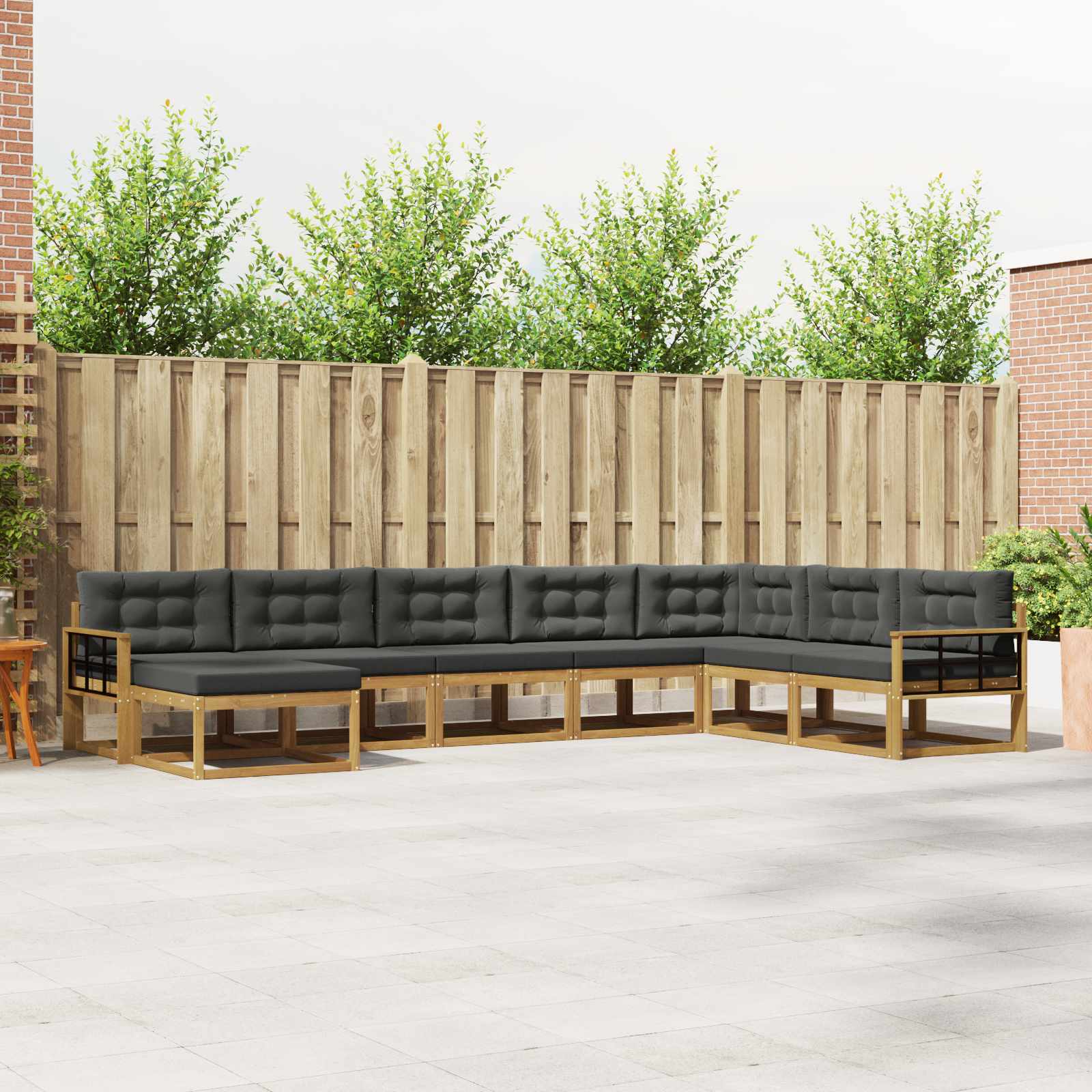 Buiten bankenset 8 pcs Wit en antracietkleurig