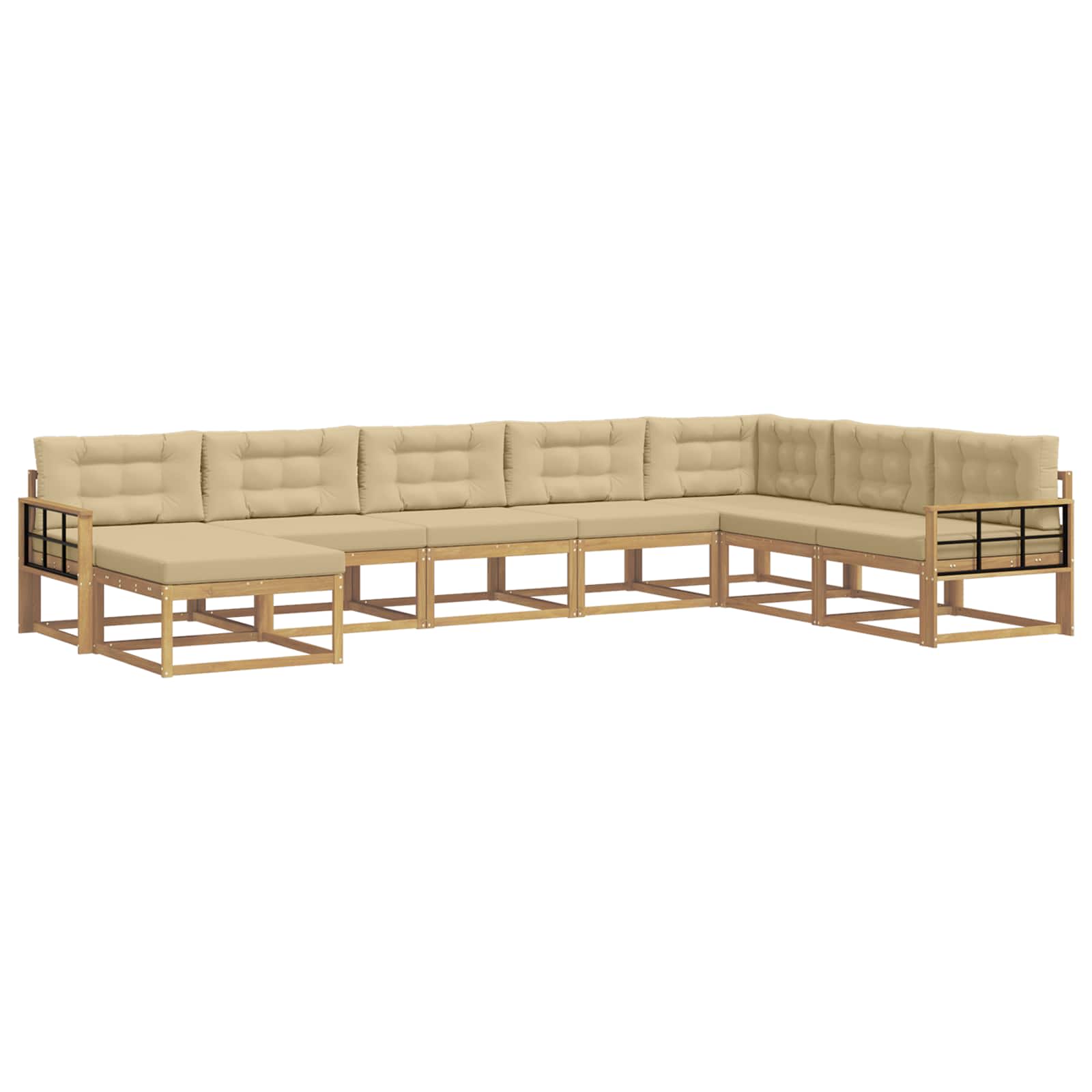 Buiten bankenset 8 pcs Wit en Beige – afbeelding 2