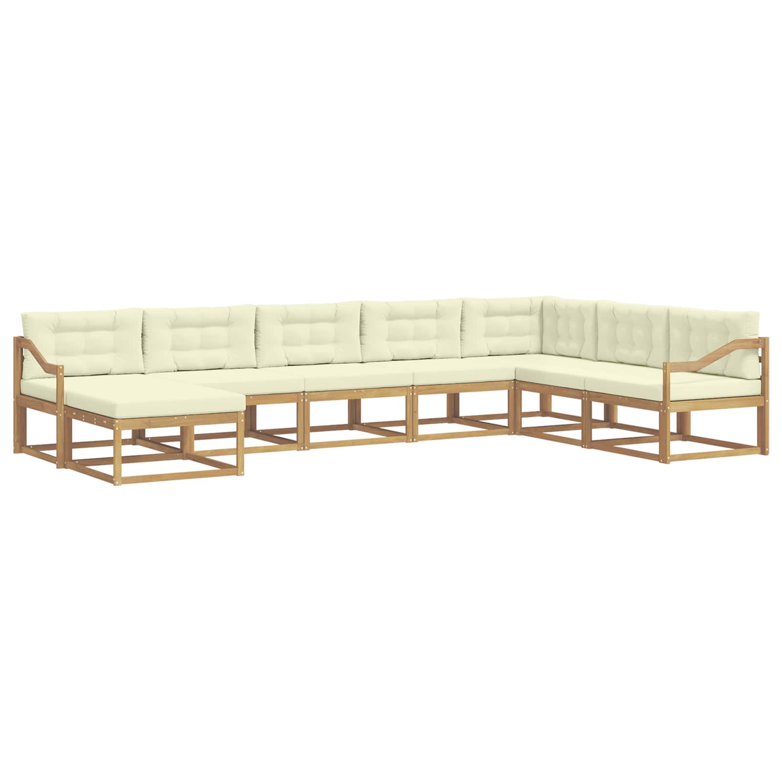 Buiten bankenset 8 pcs Wit en crèmekleurig – afbeelding 2