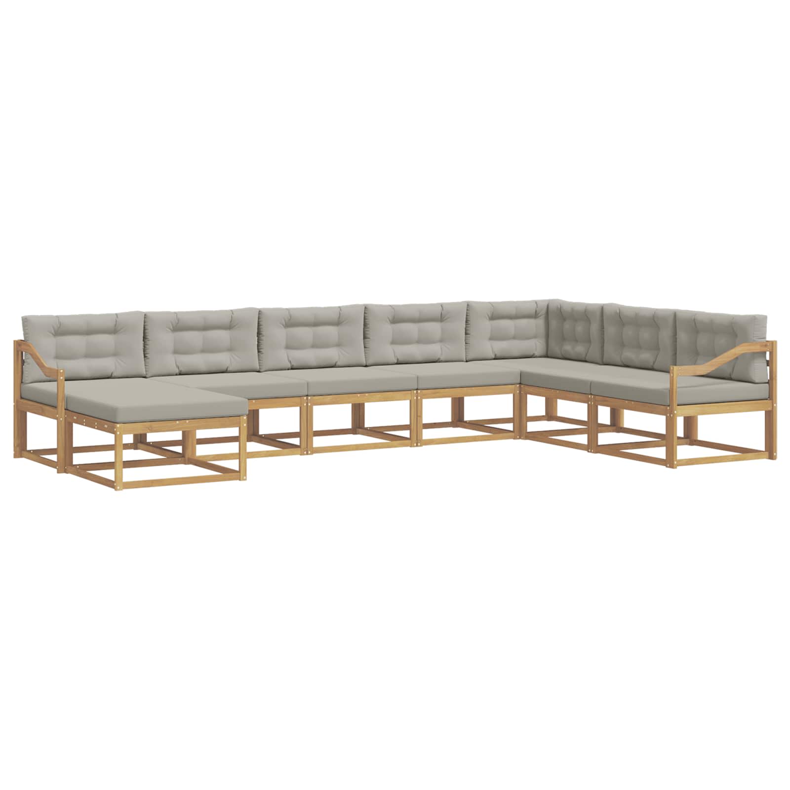 Buiten bankenset 8 pcs Wit en Lichtgrijs – afbeelding 2