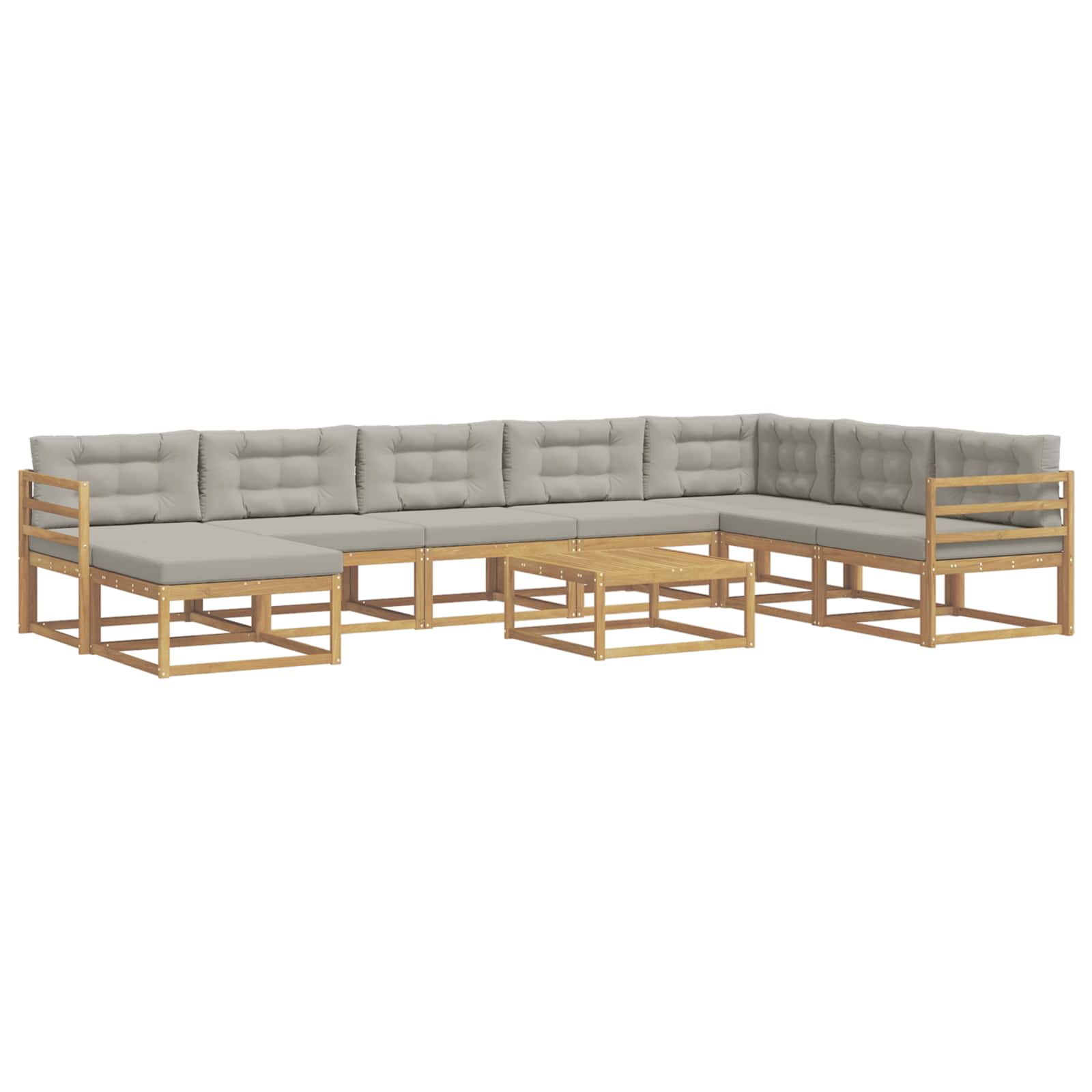 Buiten bankenset 9 pcs Wit en Lichtgrijs – afbeelding 2