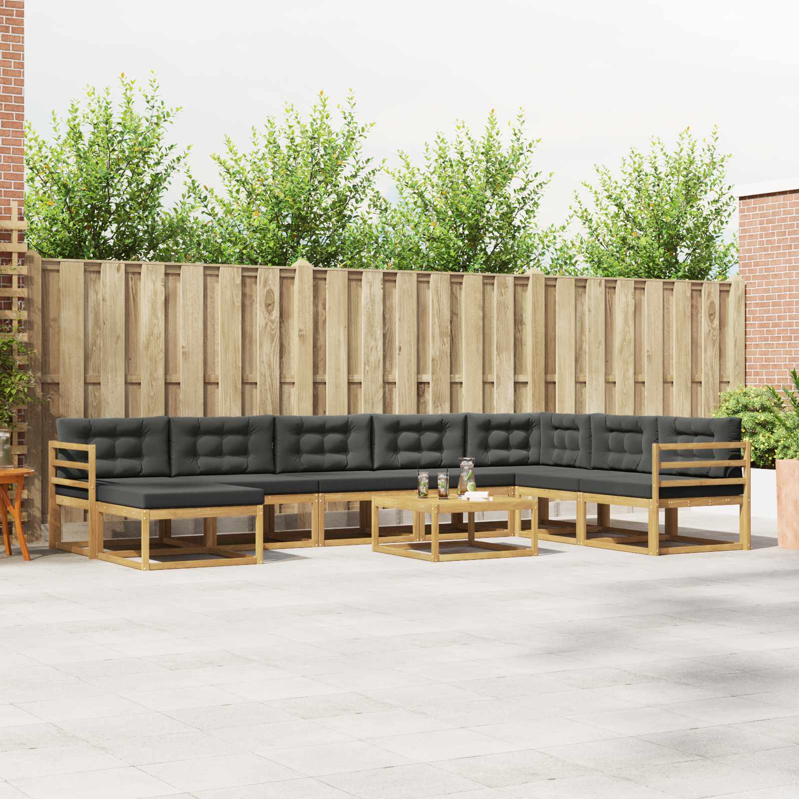 Buiten bankenset 9 pcs Wit en antracietkleurig – afbeelding 1