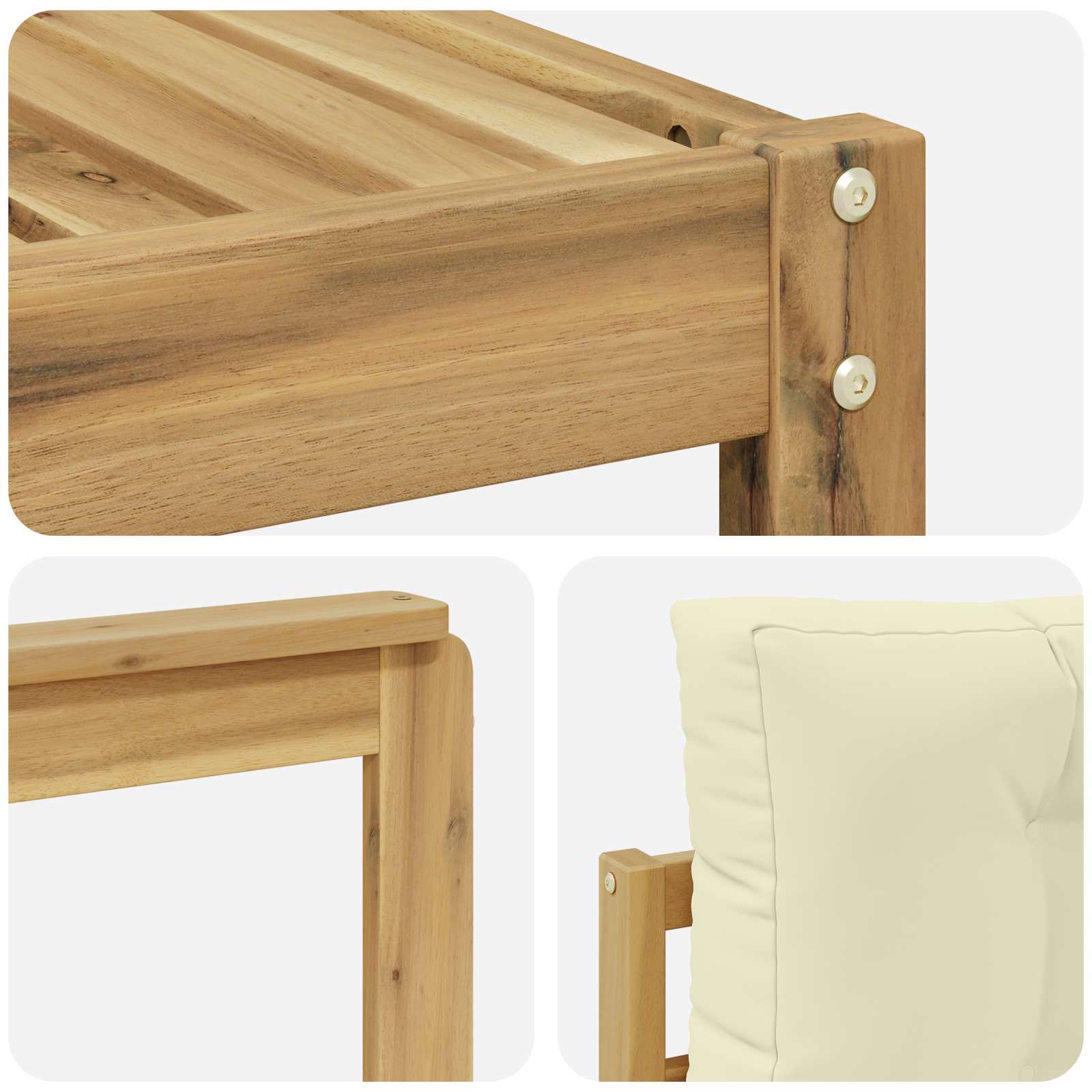 Buiten bankenset 9 pcs Wit en crèmekleurig – afbeelding 7