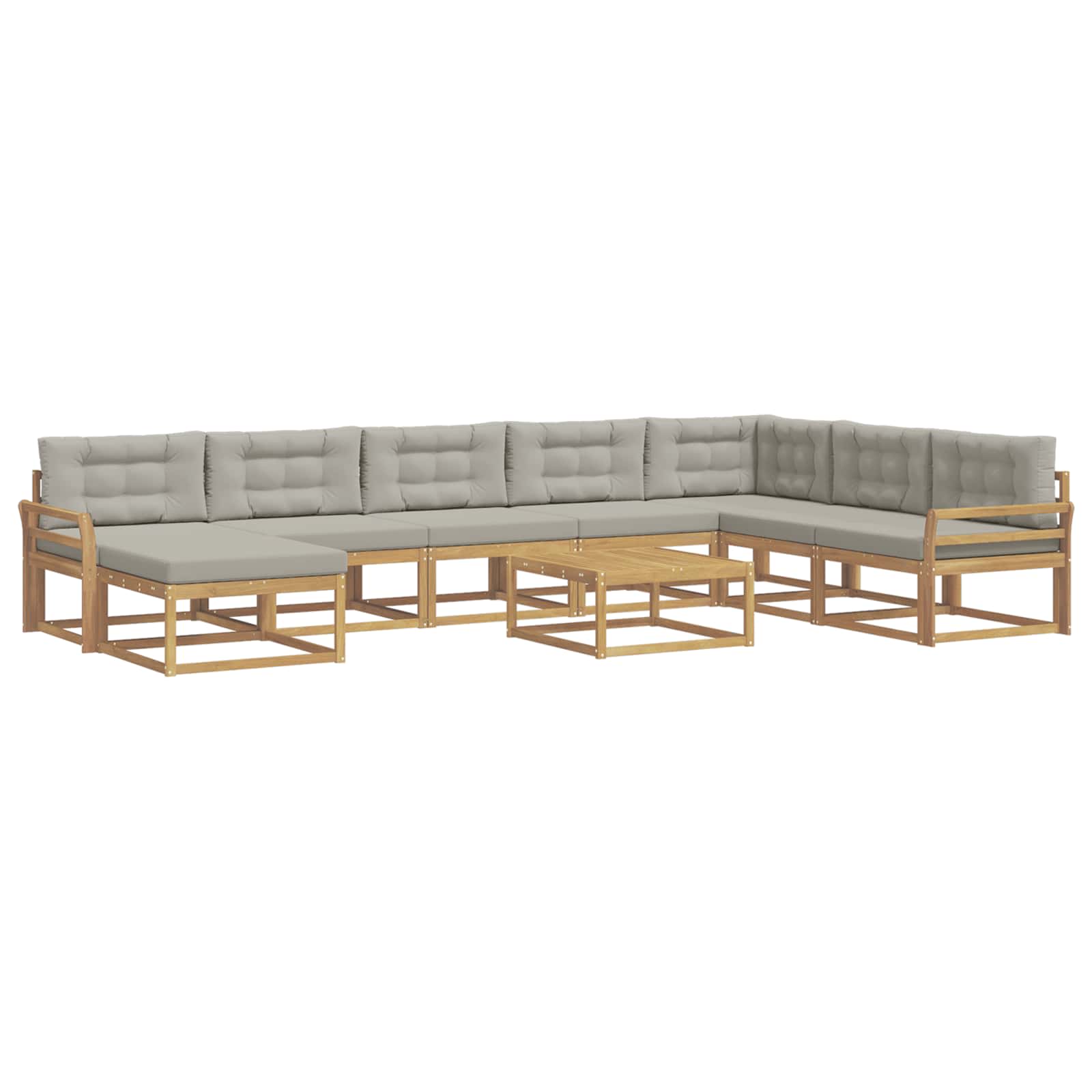 Buiten bankenset 9 pcs Wit en Lichtgrijs – afbeelding 2