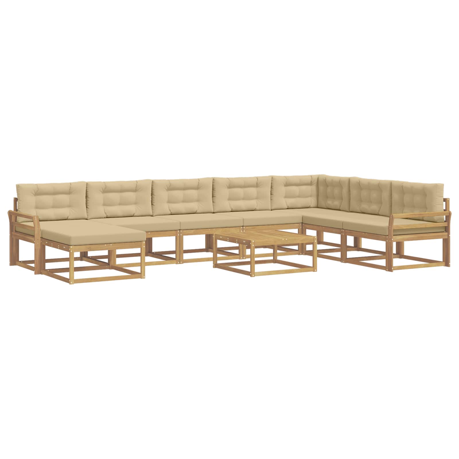 Buiten bankenset 9 pcs Wit en Beige – afbeelding 2