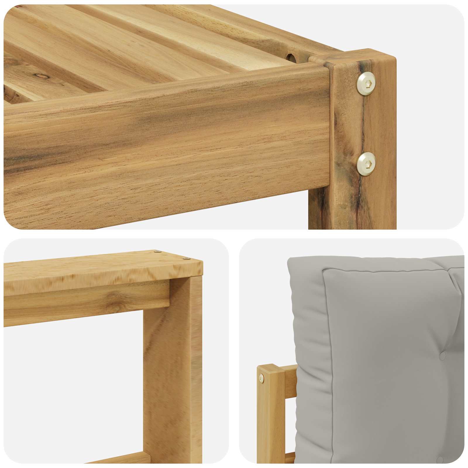 Buiten bankenset 9 pcs Wit en Lichtgrijs – afbeelding 7