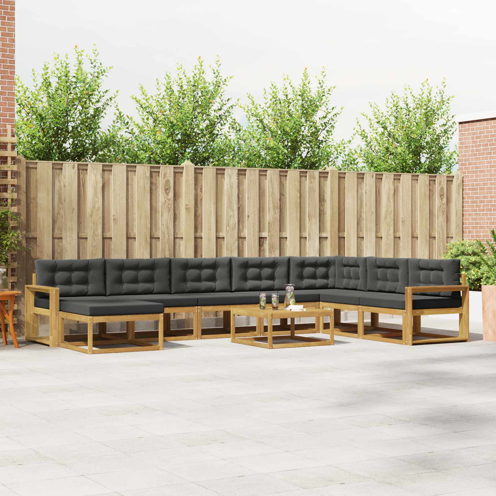 Buiten bankenset 9 pcs Wit en antracietkleurig – afbeelding 1