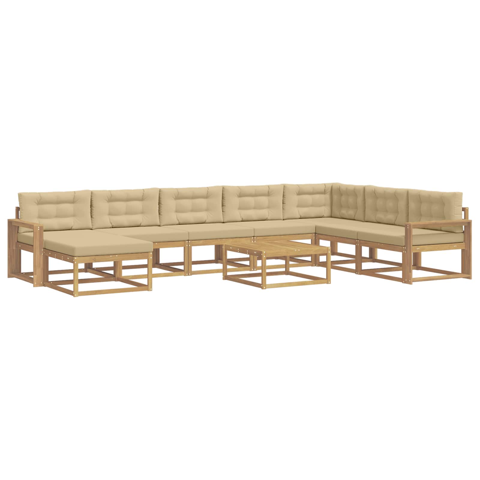Buiten bankenset 9 pcs Wit en Beige – afbeelding 2