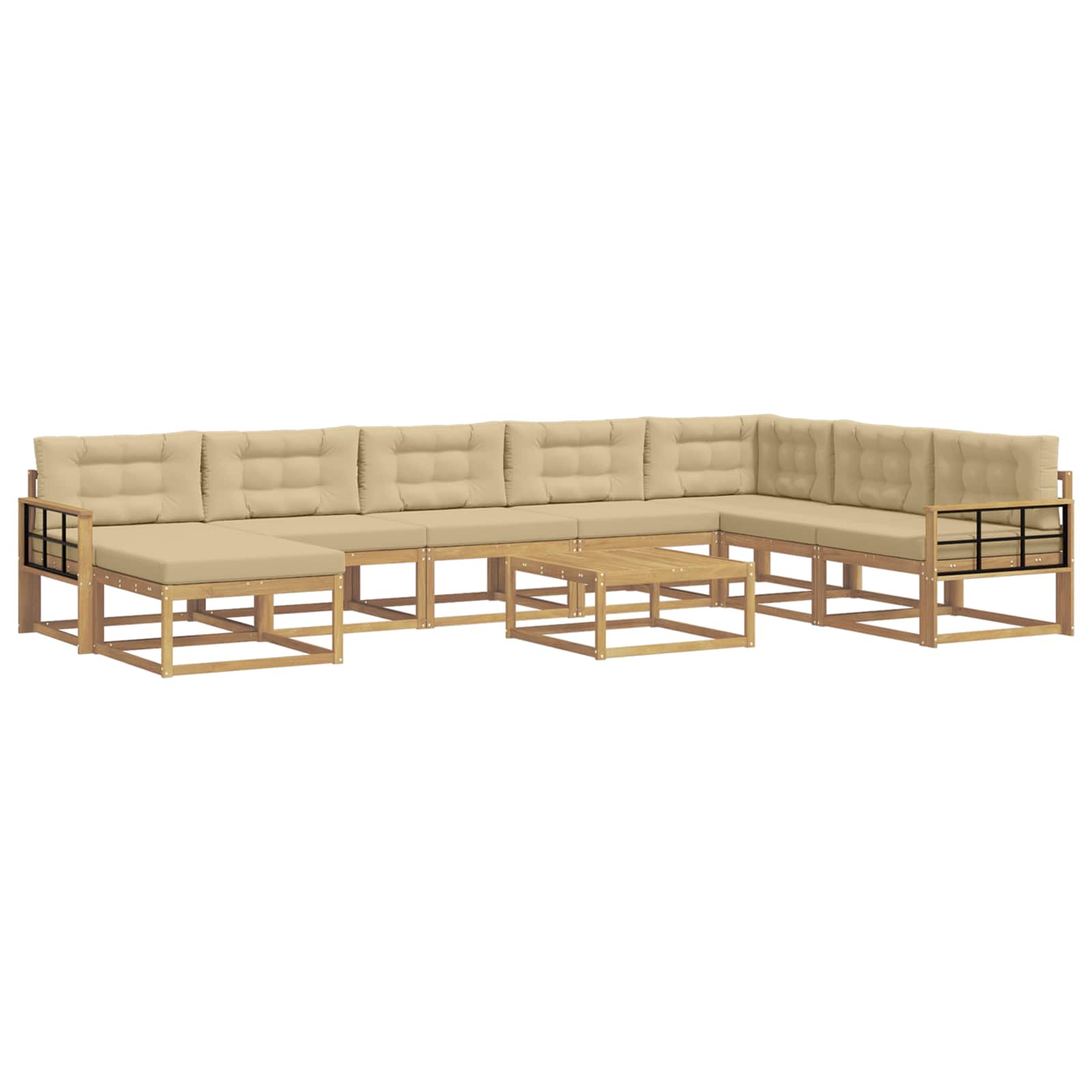 Buiten bankenset 9 pcs Wit en Beige – afbeelding 2