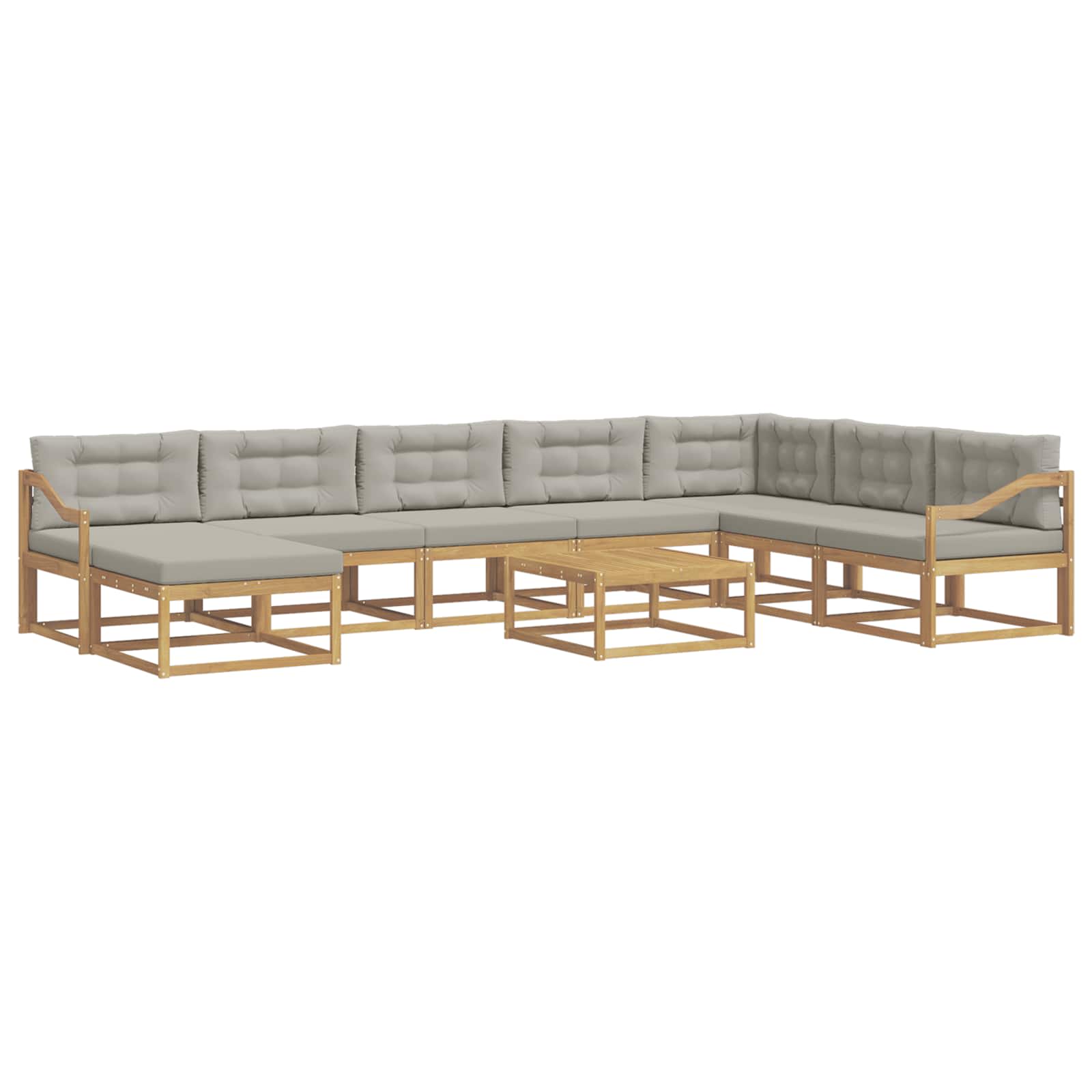 Buiten bankenset 9 pcs Wit en Lichtgrijs – afbeelding 2
