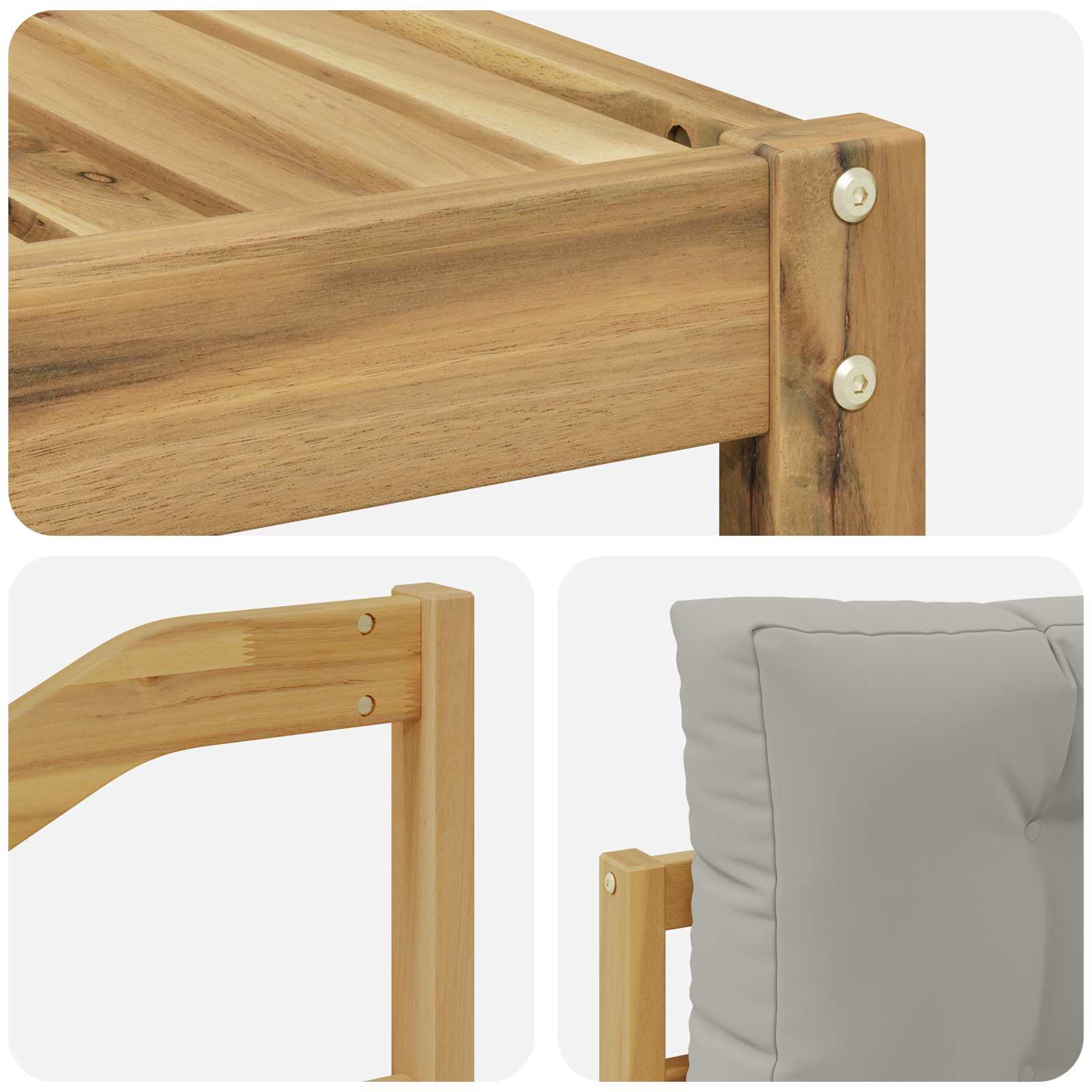 Buiten bankenset 9 pcs Wit en Lichtgrijs – afbeelding 7