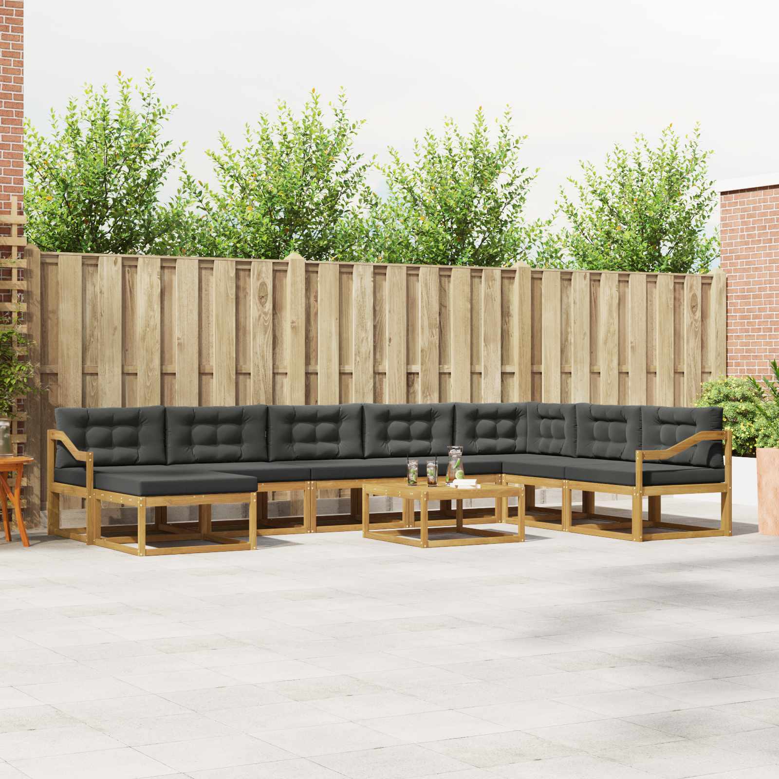 Buiten bankenset 9 pcs Wit en antracietkleurig – afbeelding 1