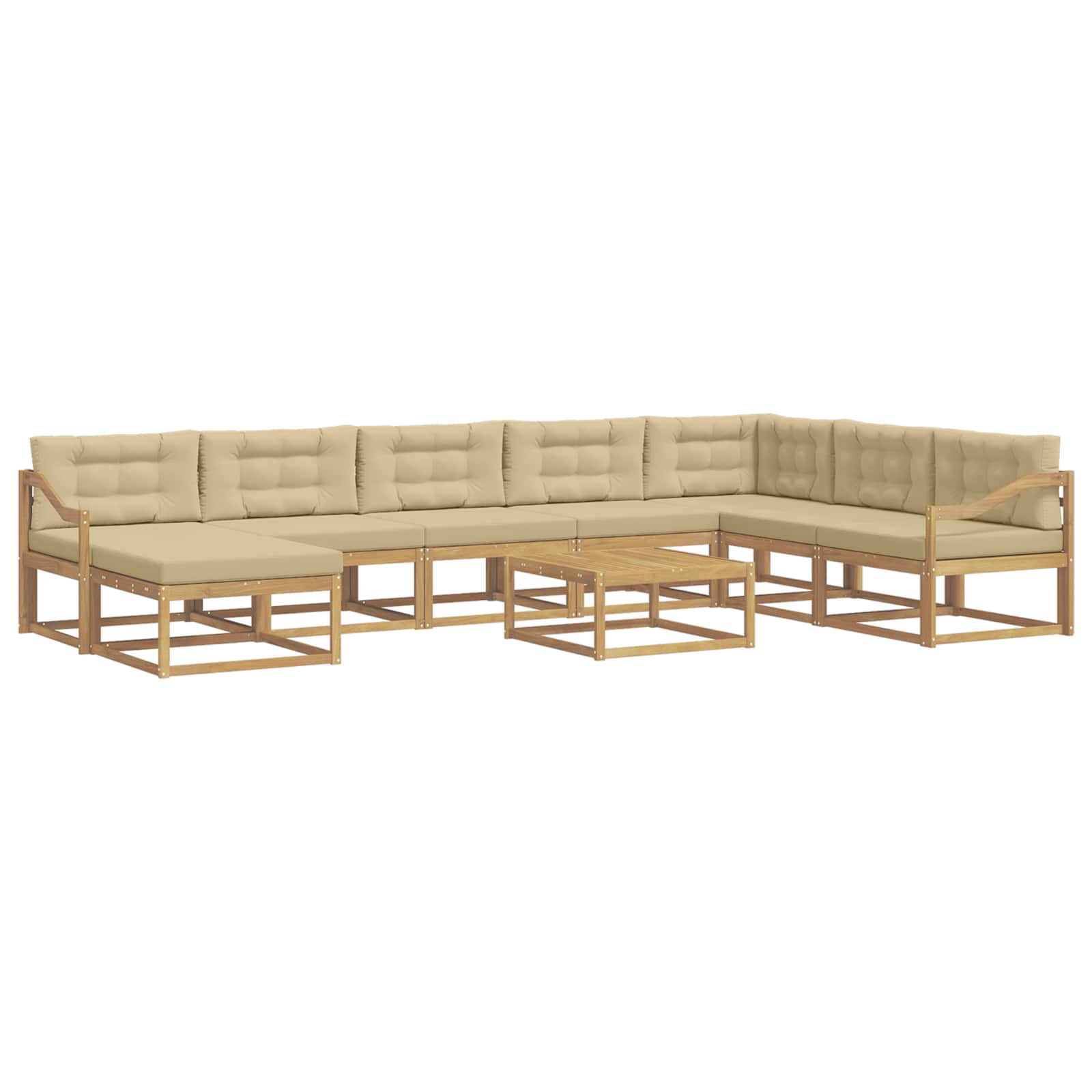 Buiten bankenset 9 pcs Wit en Beige – afbeelding 2