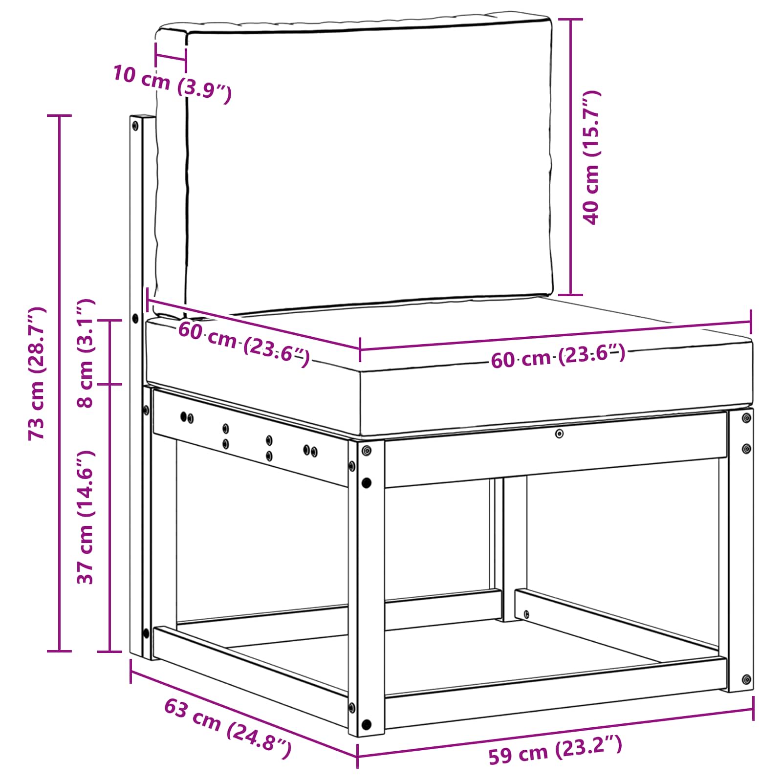 Buiten bankenset 3 pcs – afbeelding 7