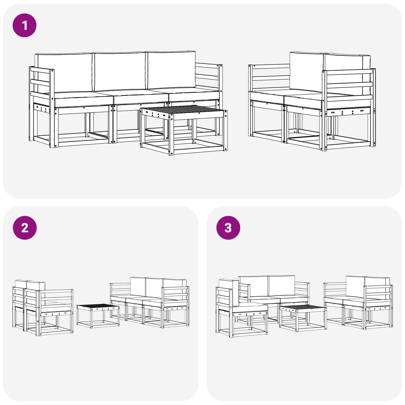 Buiten bankenset 6 pcs – afbeelding 6