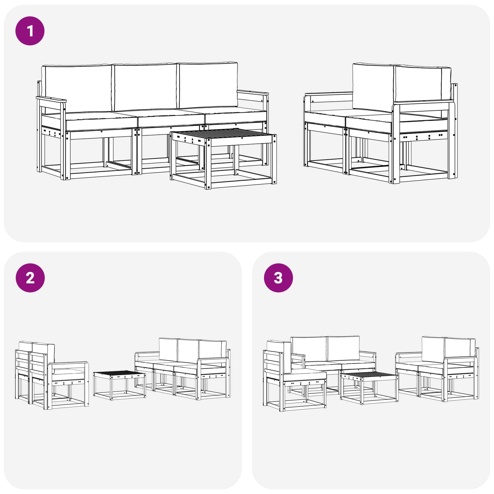 Buiten bankenset 6 pcs – afbeelding 6
