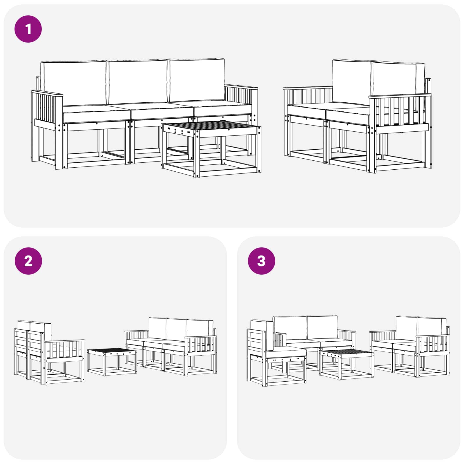 Buiten bankenset 6 pcs – afbeelding 6