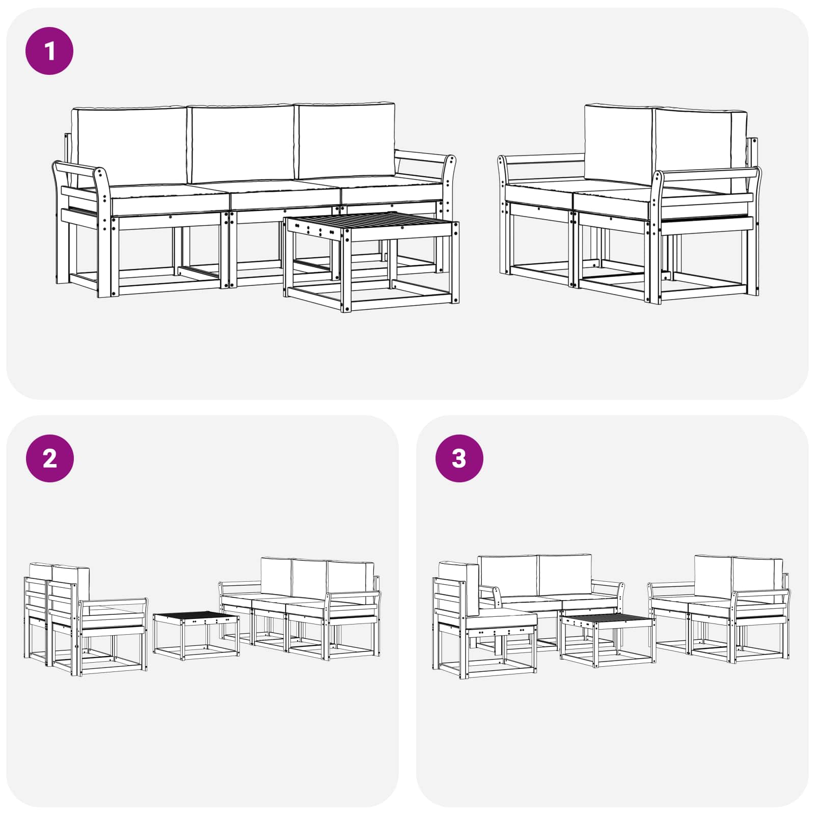 Buiten bankenset 6 pcs – afbeelding 6