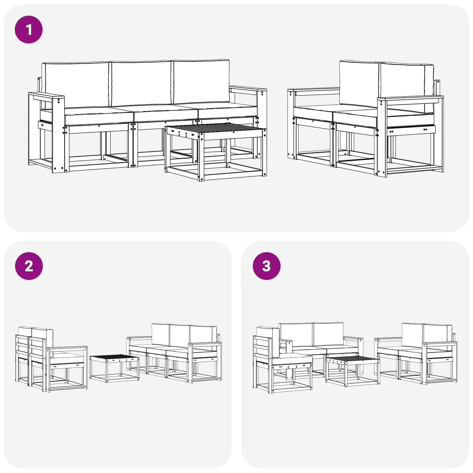 Buiten bankenset 6 pcs – afbeelding 6