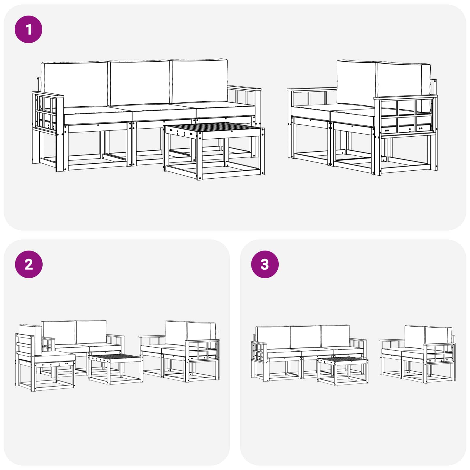 Buiten bankenset 6 pcs – afbeelding 6